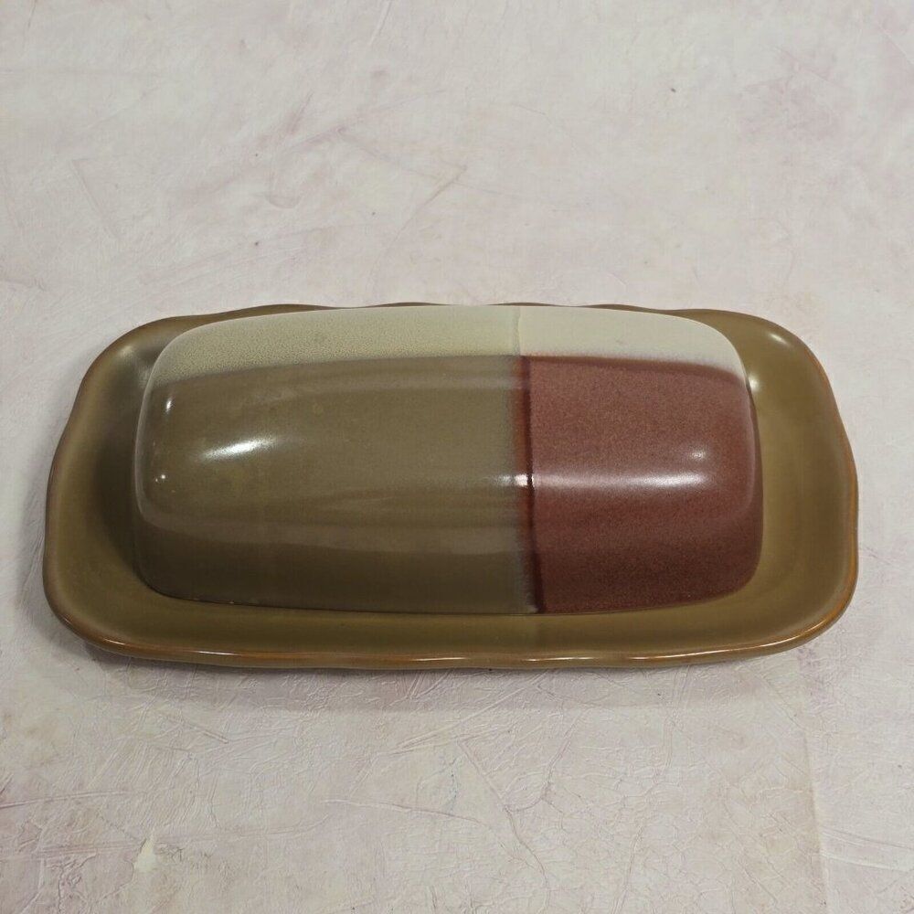 Sango GOLD DUST SIENNA‎ Covered Butter Dish In Brown, Tan, Beige 1/4 Lb
